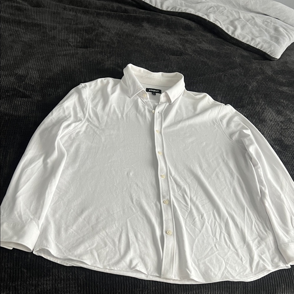 Express Men's White Casual Button Down Shirt